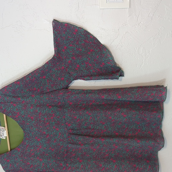 LadyNoiz Colorful Funky Artsy Retro MCM Floral Boho Hippie Bell Sleeve Tunic Top - Picture 3 of 7